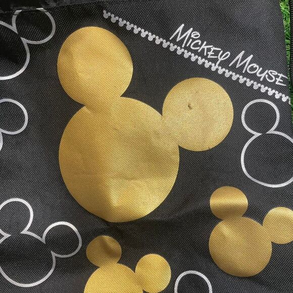 Disney Park Exclusive black and gold Disney Mickey Mouse drawstring bag - Picture 4 of 5